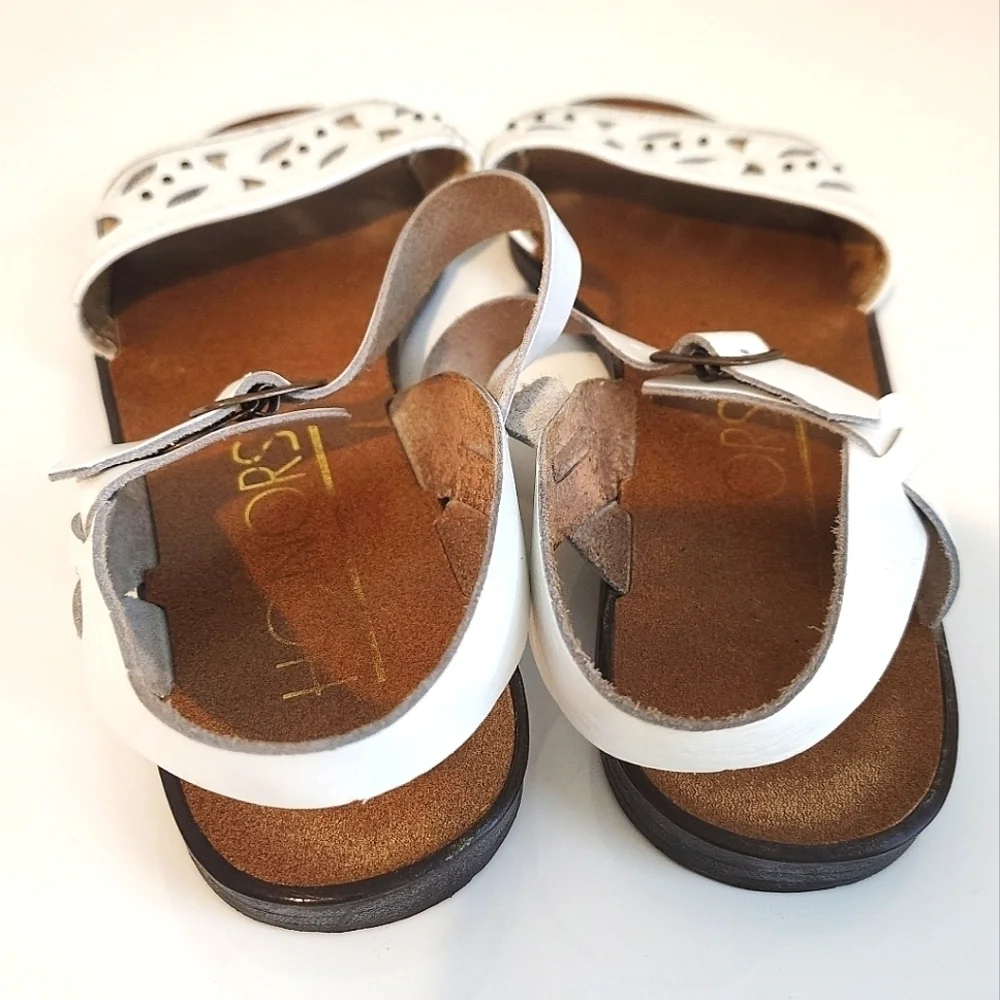 Vintage White Leather Sandals